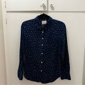 Band Of Outsiders Navy Blue Button Down Shirt